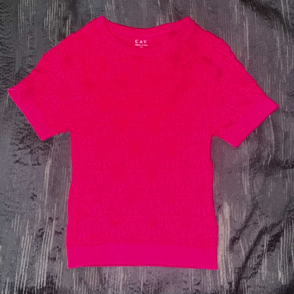 Pink Textured Crop Top